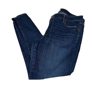 Ann Taylor Loft Women’s Size 32/14 Curvy Skinny Crop Jeans Dark Wash Blue #0323